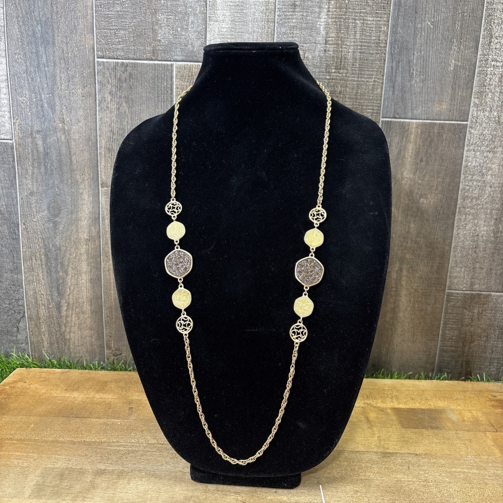 1974 Sarah Coventry Taste of Honey Necklace Vintage Gold Tone Lucite Statement
